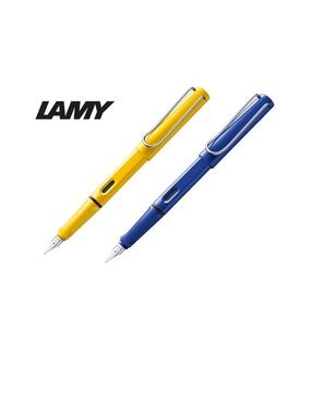 LAMY set of 2 Safari fountain pen one Yellow one Blue